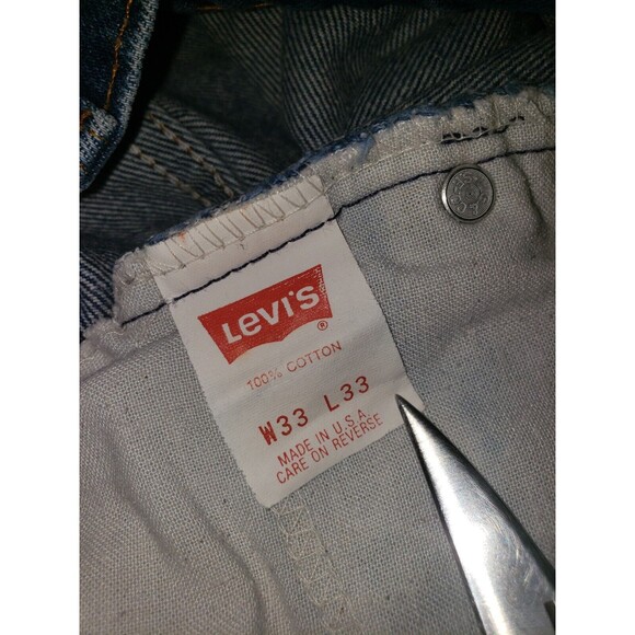 Vtg 90s Levis 517 Jeans Mens 32/33x33 Bootcut Orange Tab MADE IN USA Distressed - Picture 10 of 11